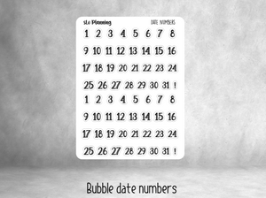 Bubble Date Numbers